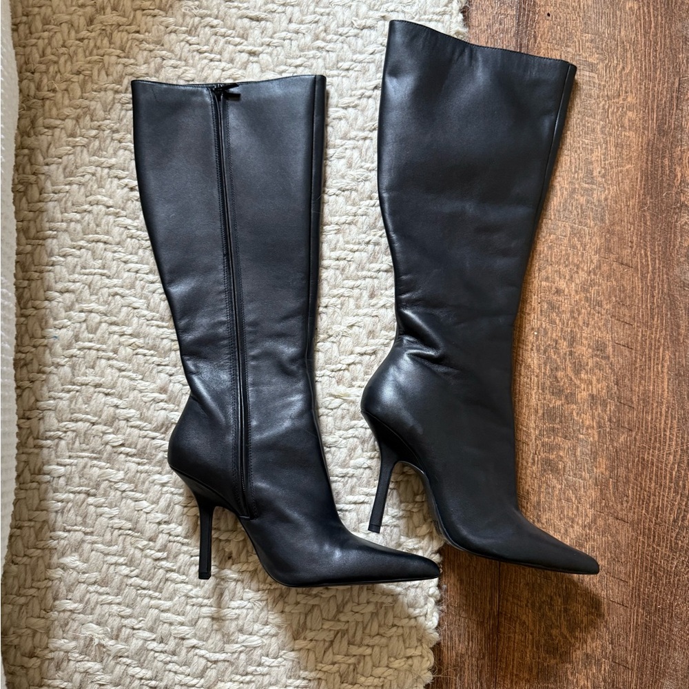 Zara Black Knee-High Boots